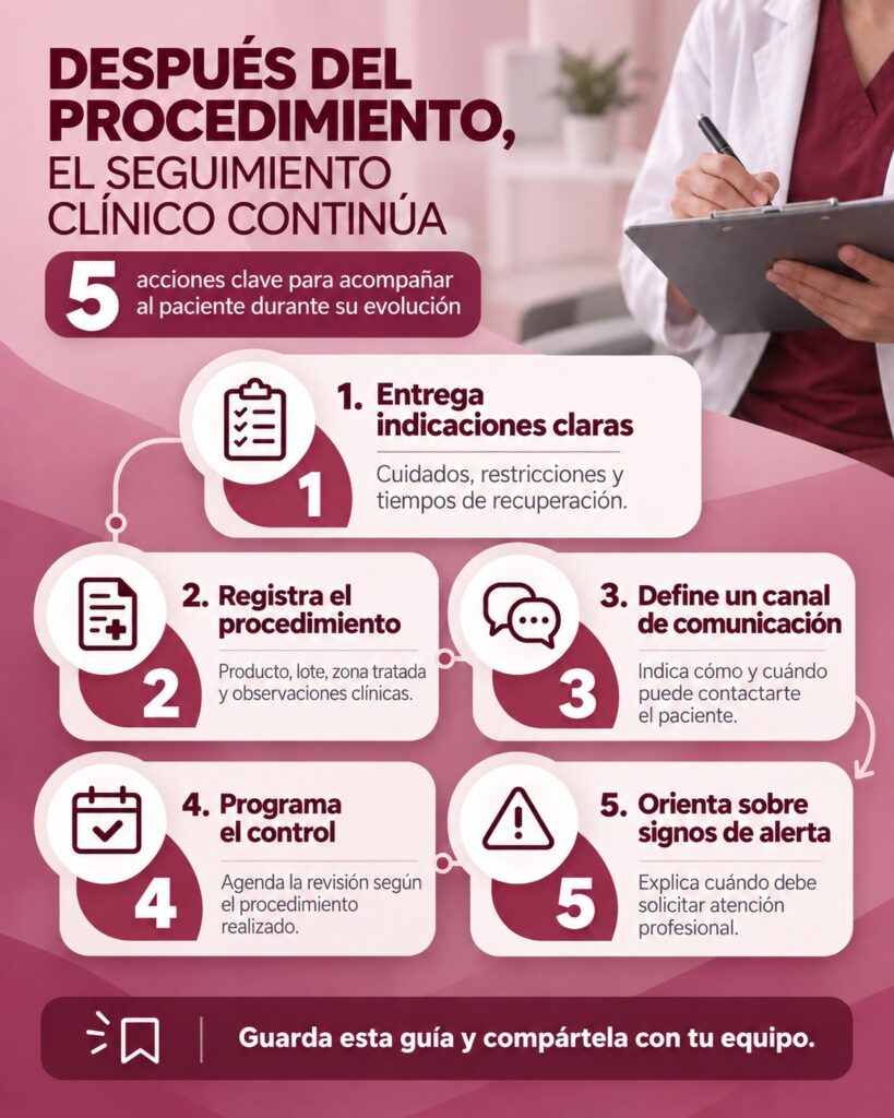 TDespués del procedimiento, el seguimiento clínico continúa